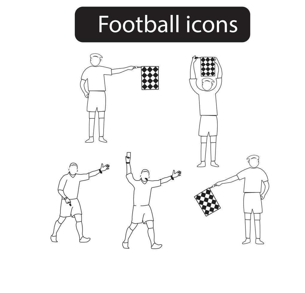 een set voetbalpictogrammen vector