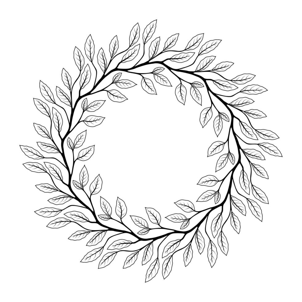 vectorkleuring in de vorm van een ronde plantenmandala vector