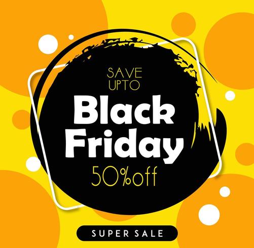 Black Friday-verkoopbanner met oranje cirkels vector