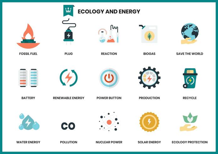 Set van ecologie en energie vector