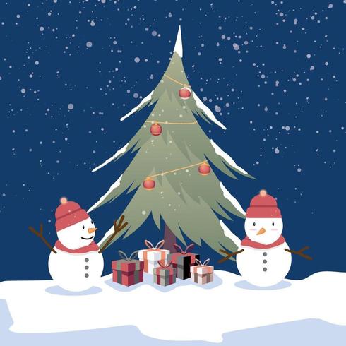 Merry Christmas Snowman achtergrond vector