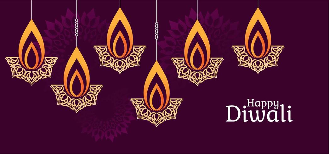 Abstracte diya lamp Diwali groet vector