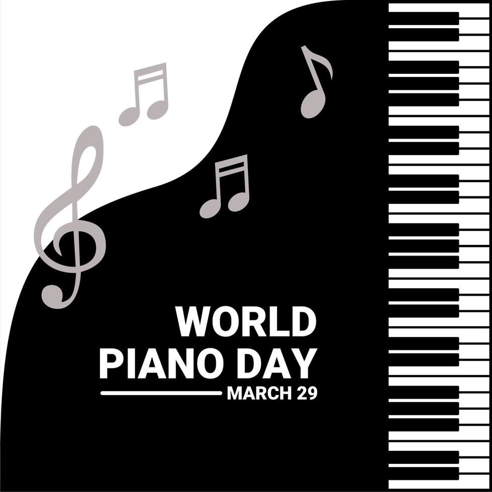 vectorillustratie van een vleugel bovenaanzicht, als een spandoek of poster, wereld piano dag. vector