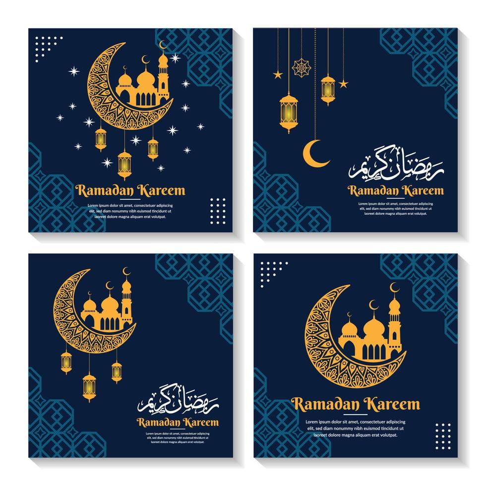 ramadan kareem postsjabloon voor sociale media vector