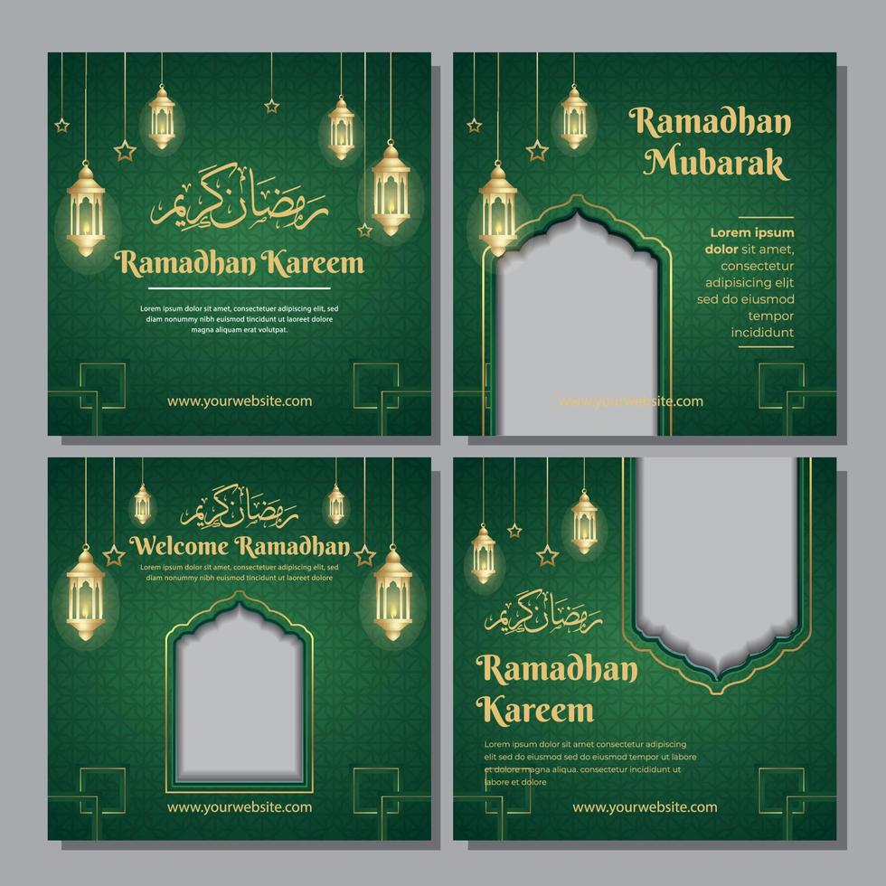 ramadan kareem postsjabloon voor sociale media vector