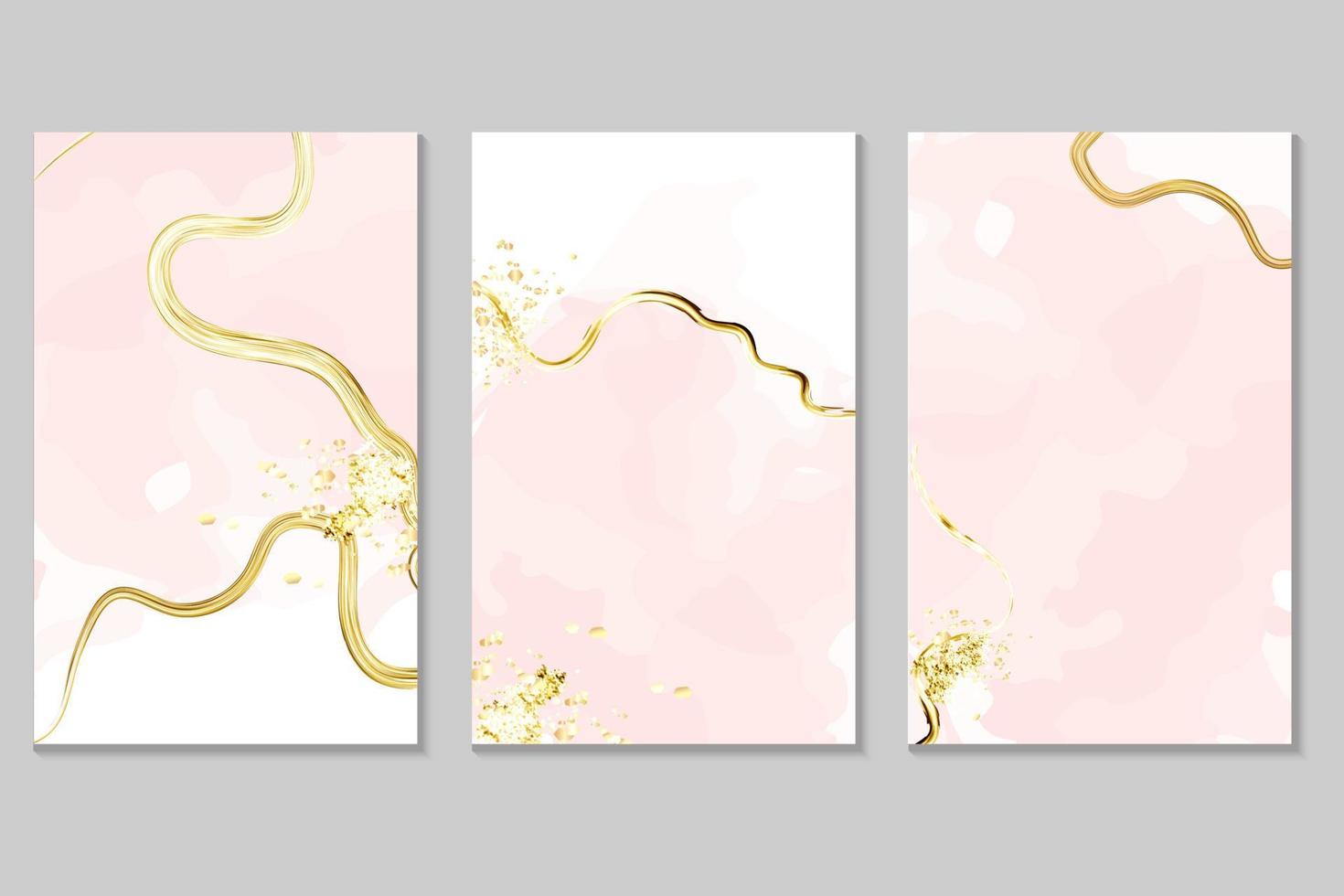 lente bruiloft uitnodiging kaart sjabloon collection.light roze of abrikoos aquarel natte texture.blush vloeibare painting.alcohol inkt. vector