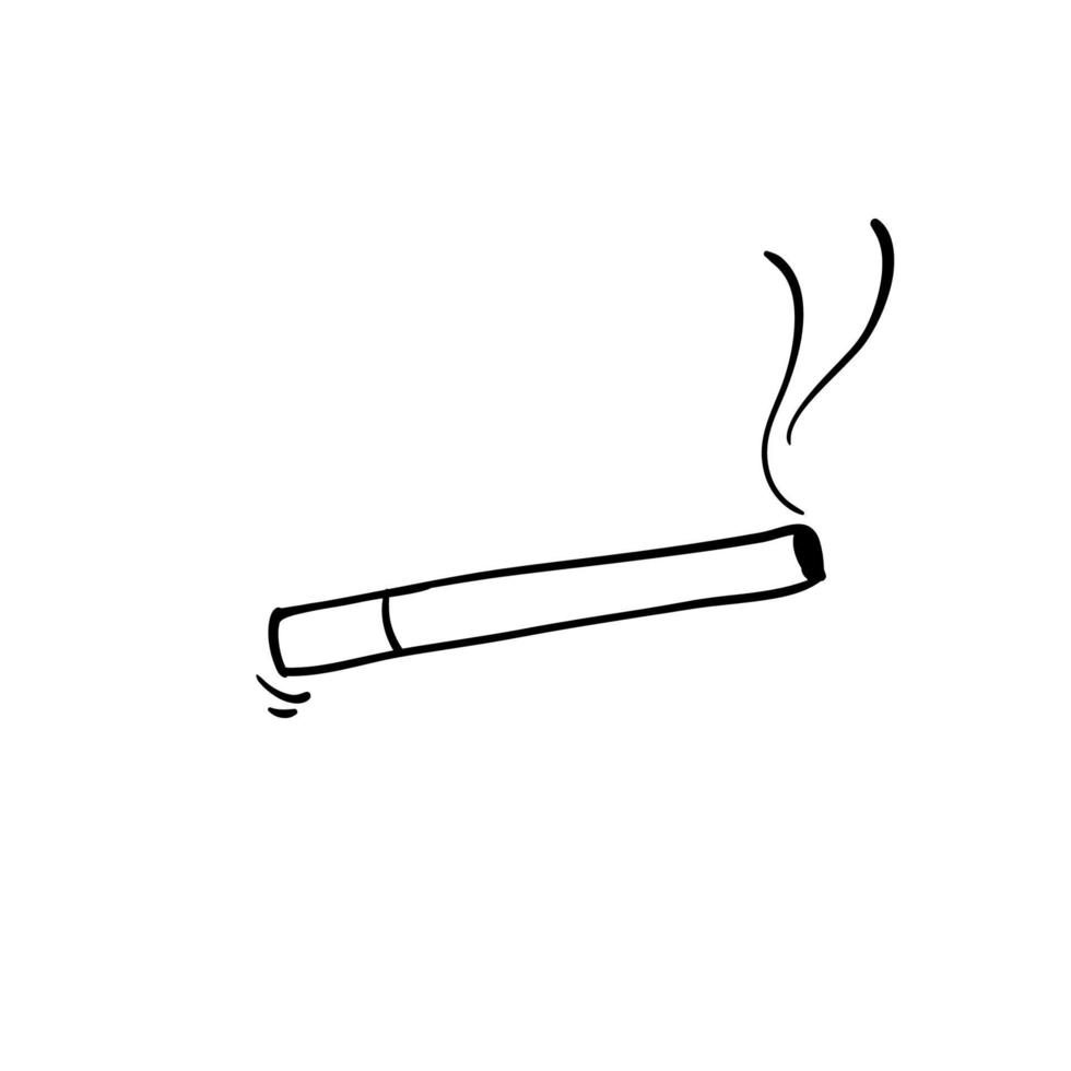 sigaret pictogram, rook illustratie handgetekende doodle stijl vector