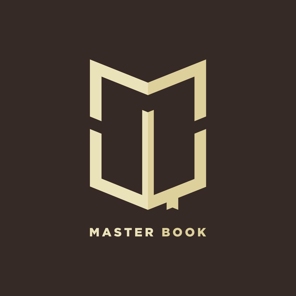 letter m en boekpictogram combinatie. logo ontwerp. vector