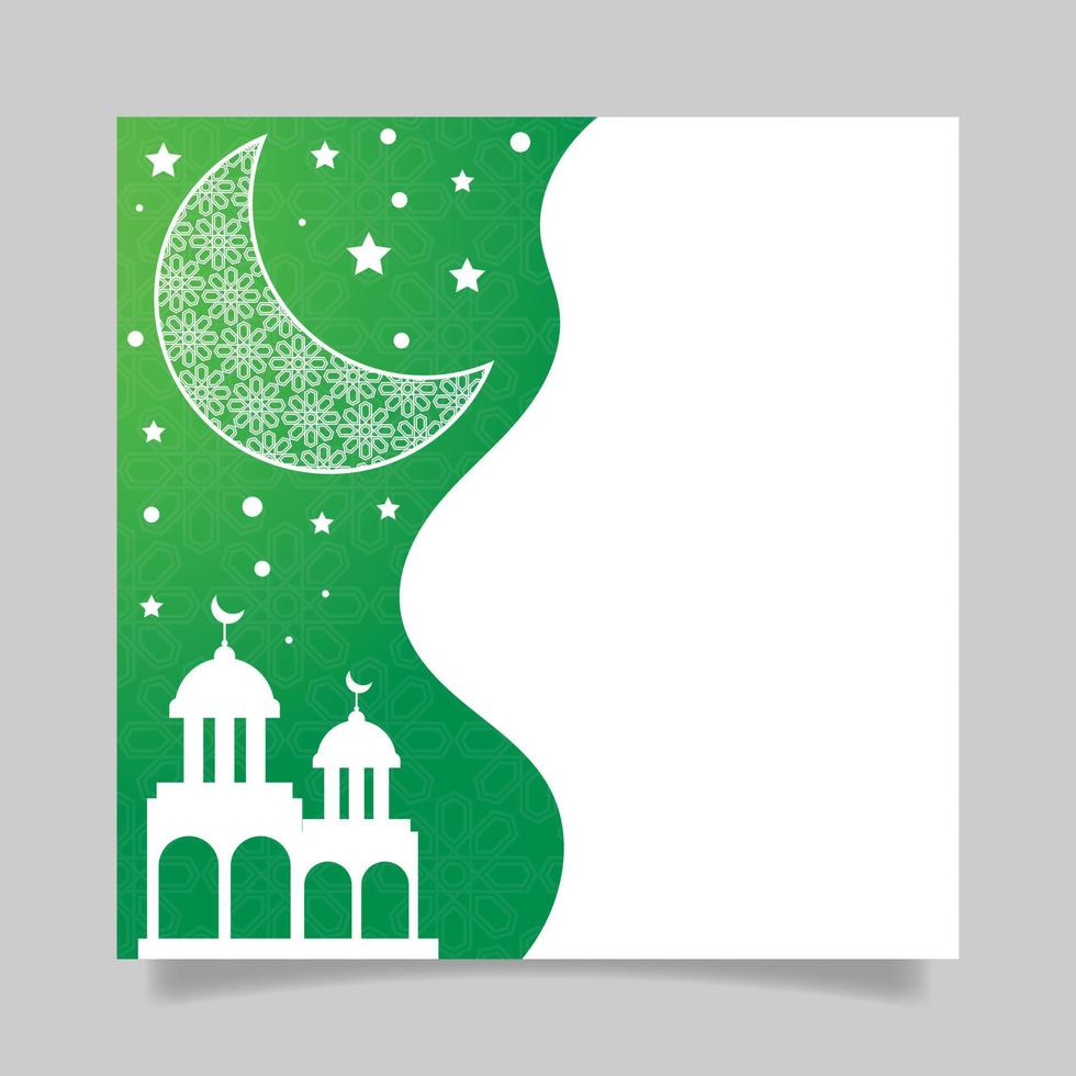 ramadan kareem platte banner met tekstruimte. -vector. vector