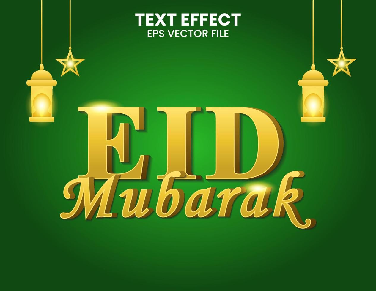 eid mubarak goud 3D-teksteffect vector