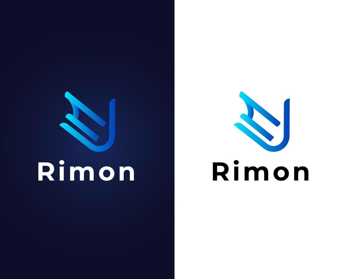 letter r en m logo ontwerpsjabloon vector
