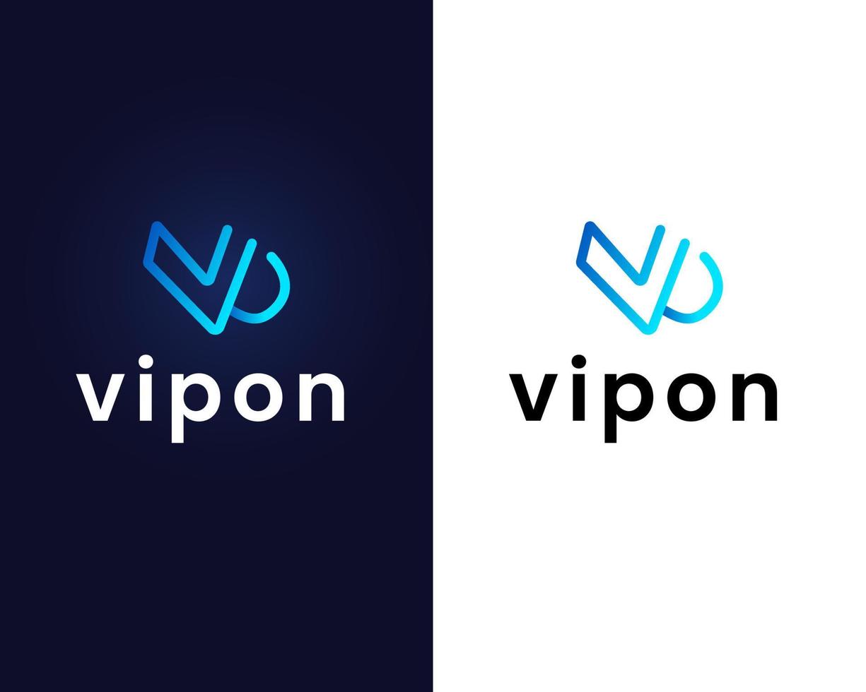 letter v en p logo ontwerpsjabloon vector
