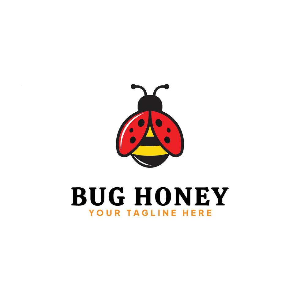 vector platte bug honing logo sjabloon. eenvoudig keverpictogram.