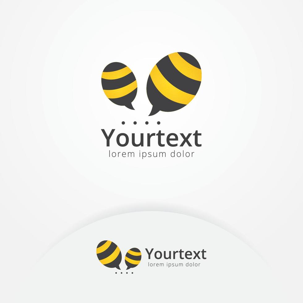 bee talk logo ontwerp vector