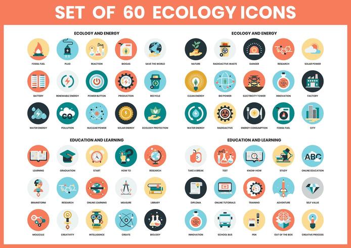 Set van ecologie pictogrammen vector