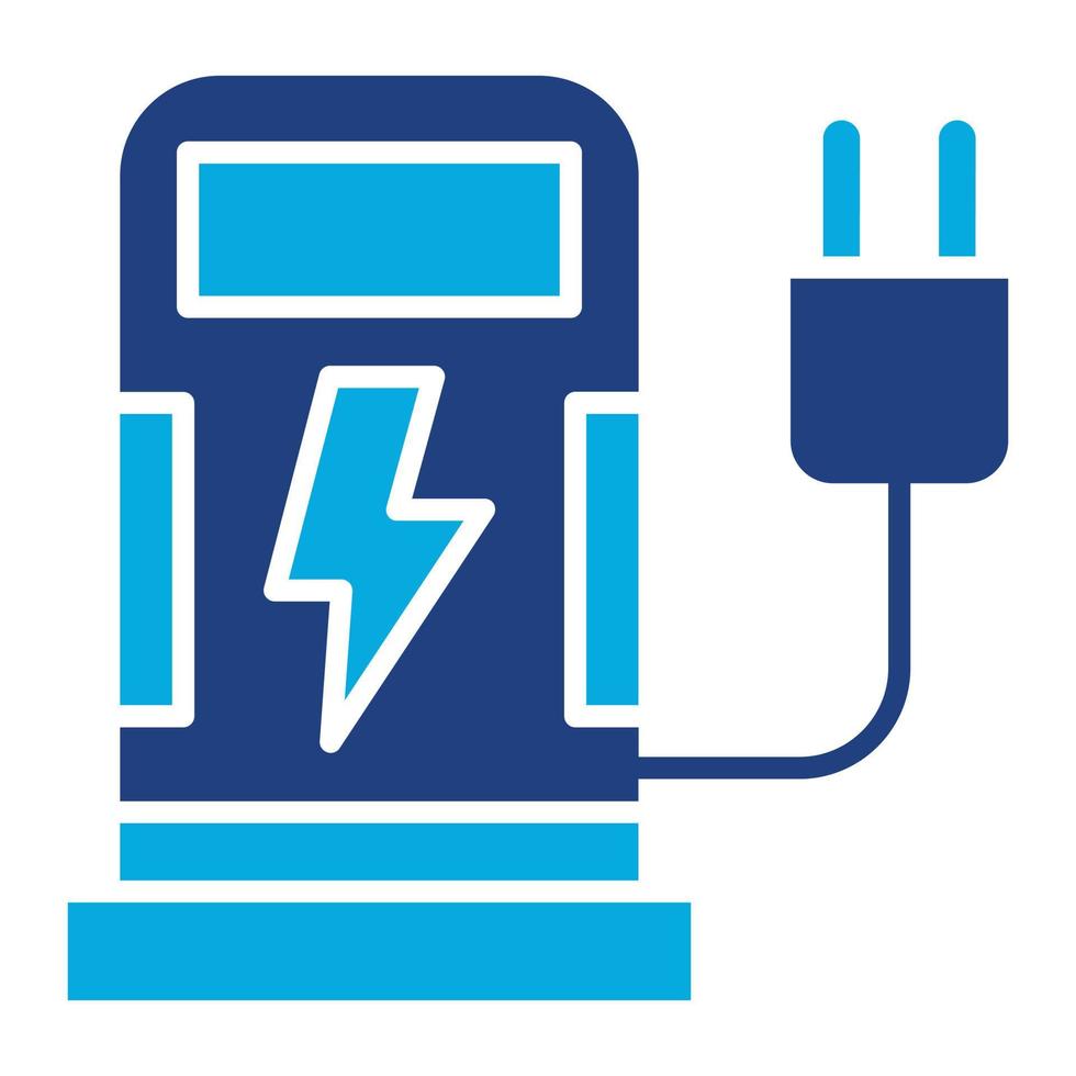 laadstation glyph tweekleurig pictogram vector