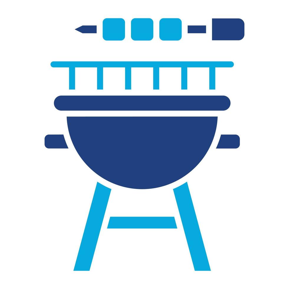 bbq grill glyphtwo kleur icoon vector