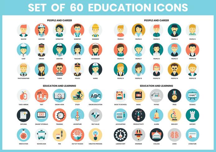 Set van onderwijs pictogrammen vector