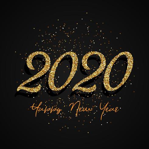 Glitter 2020 Gelukkig Nieuwjaar-ontwerp vector