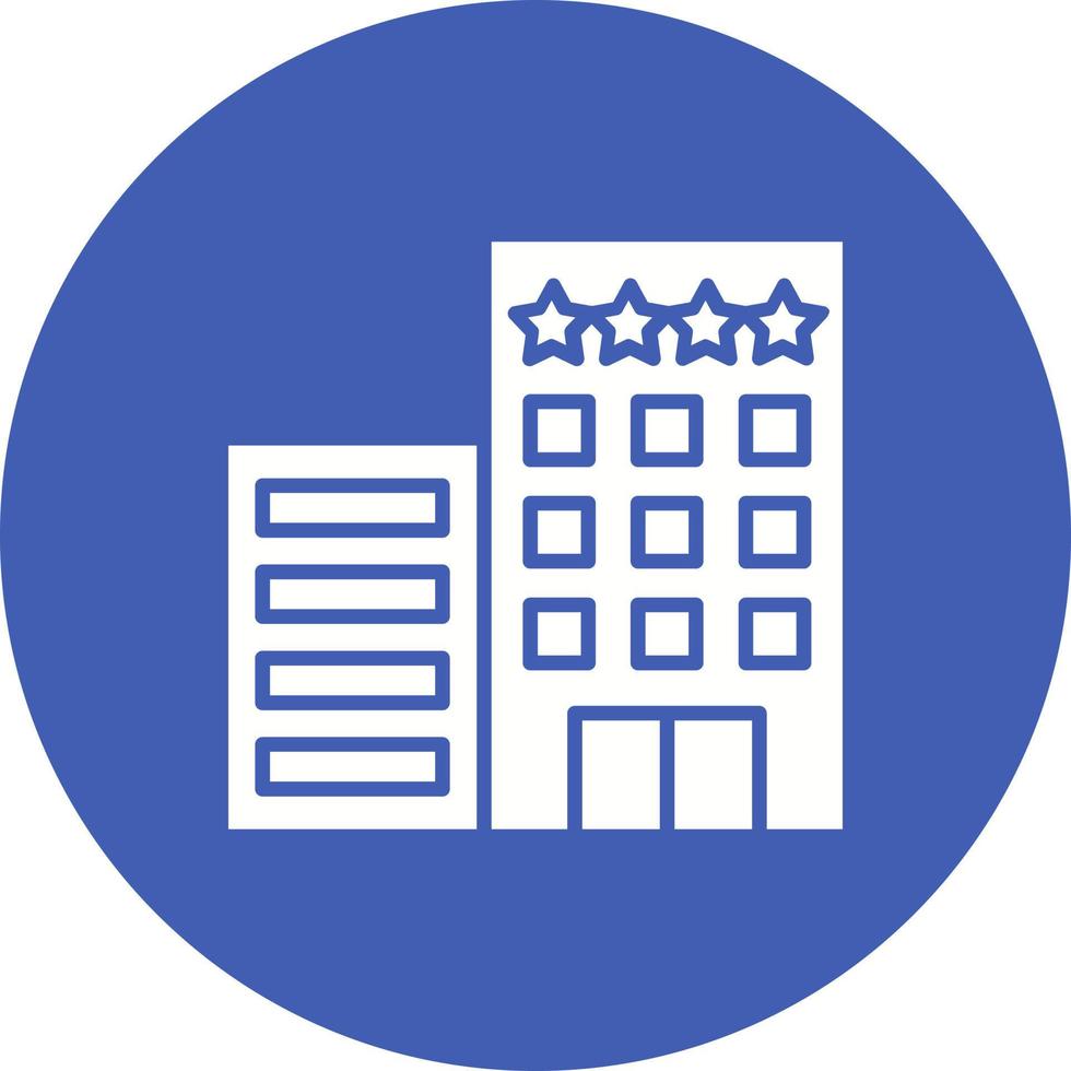 4-sterren hotel glyph cirkel achtergrondpictogram vector