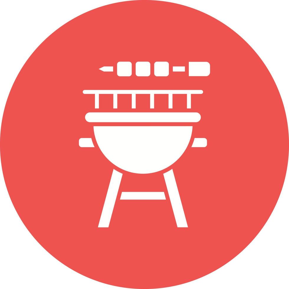 bbq grill glyph cirkel achtergrond icoon vector