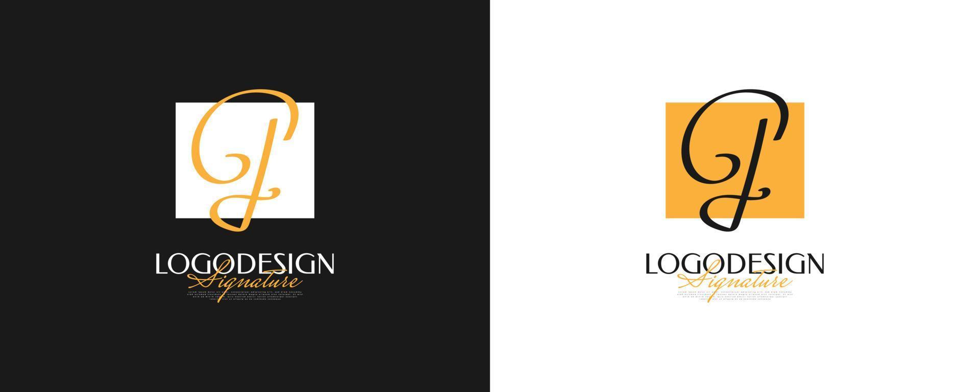 eerste g en d-logo-ontwerp in elegante en minimalistische handschriftstijl. gd handtekening logo of symbool voor bruiloft, mode, sieraden, boetiek en zakelijke identiteit vector