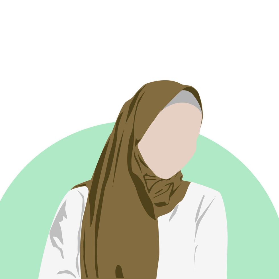 vlakke stijlillustratie van mooie moslimvrouw die hijab draagt. vector