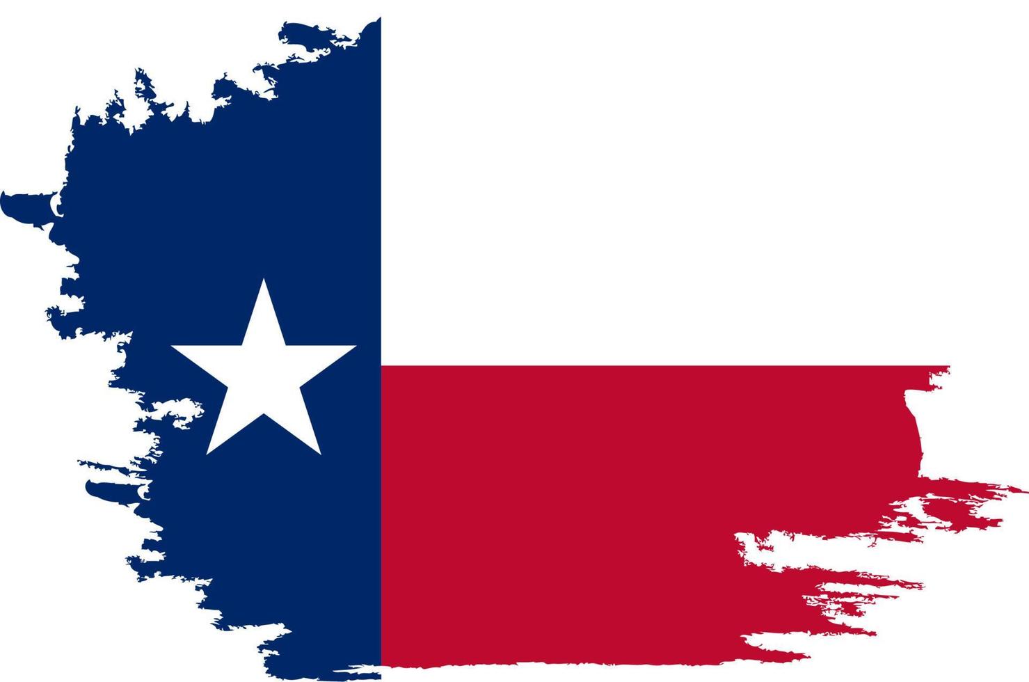 texas vlag. penseel geschilderd vlag texas. hand getrokken stijlillustratie met een grungeeffect en waterverf. Texas vlag met grunge textuur. vector