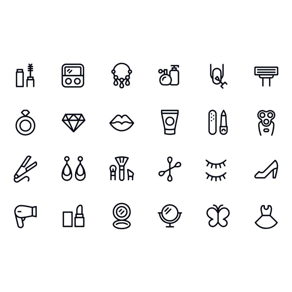 schoonheid lijn iconen vector design