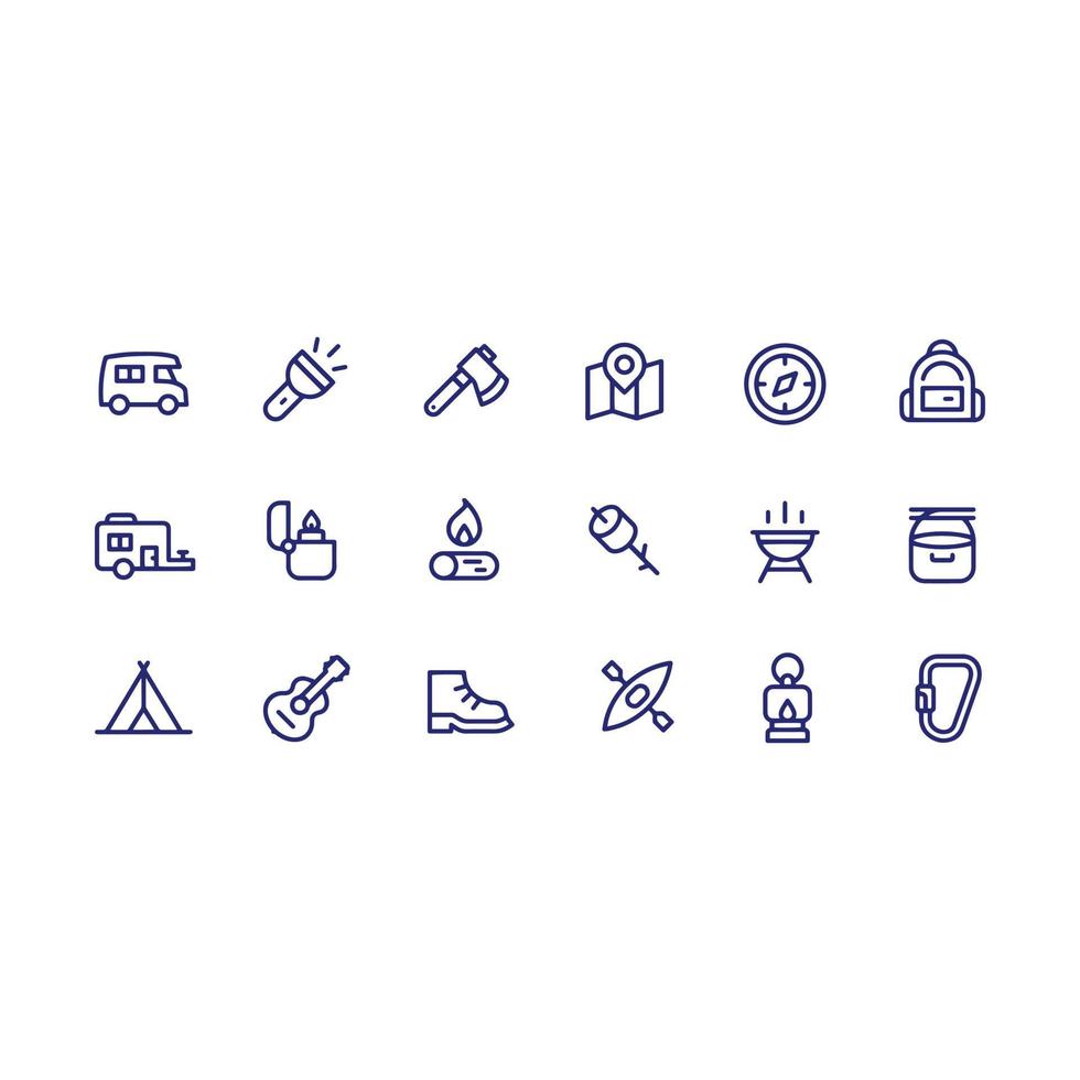 camping iconen vector ontwerp