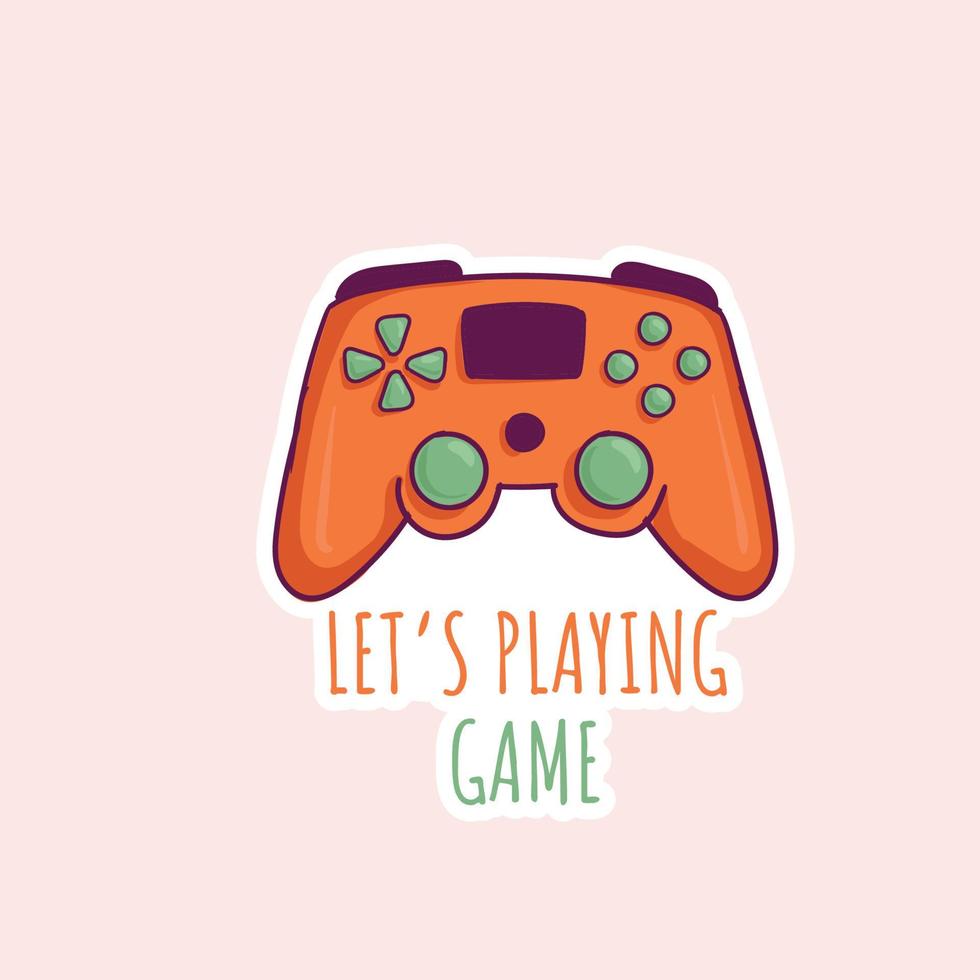 kleurrijke handgetekende gamecontroller-stickers vector