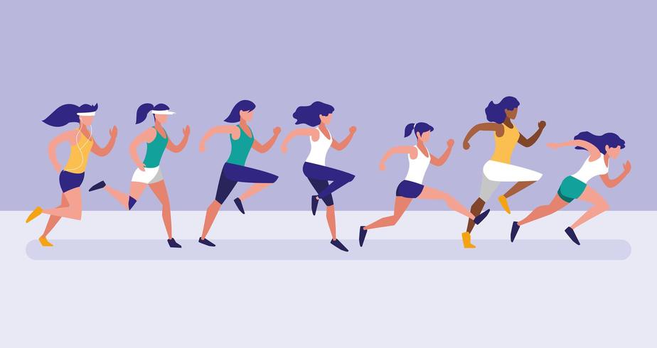 vrouwen atleet uitgevoerd avatar karakter vector