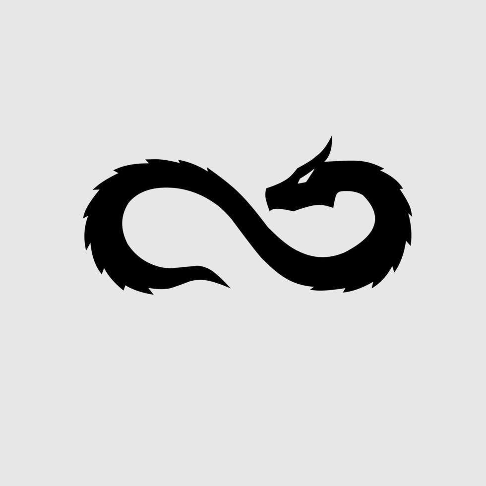 sjabloon logo silhouet slang draak vector