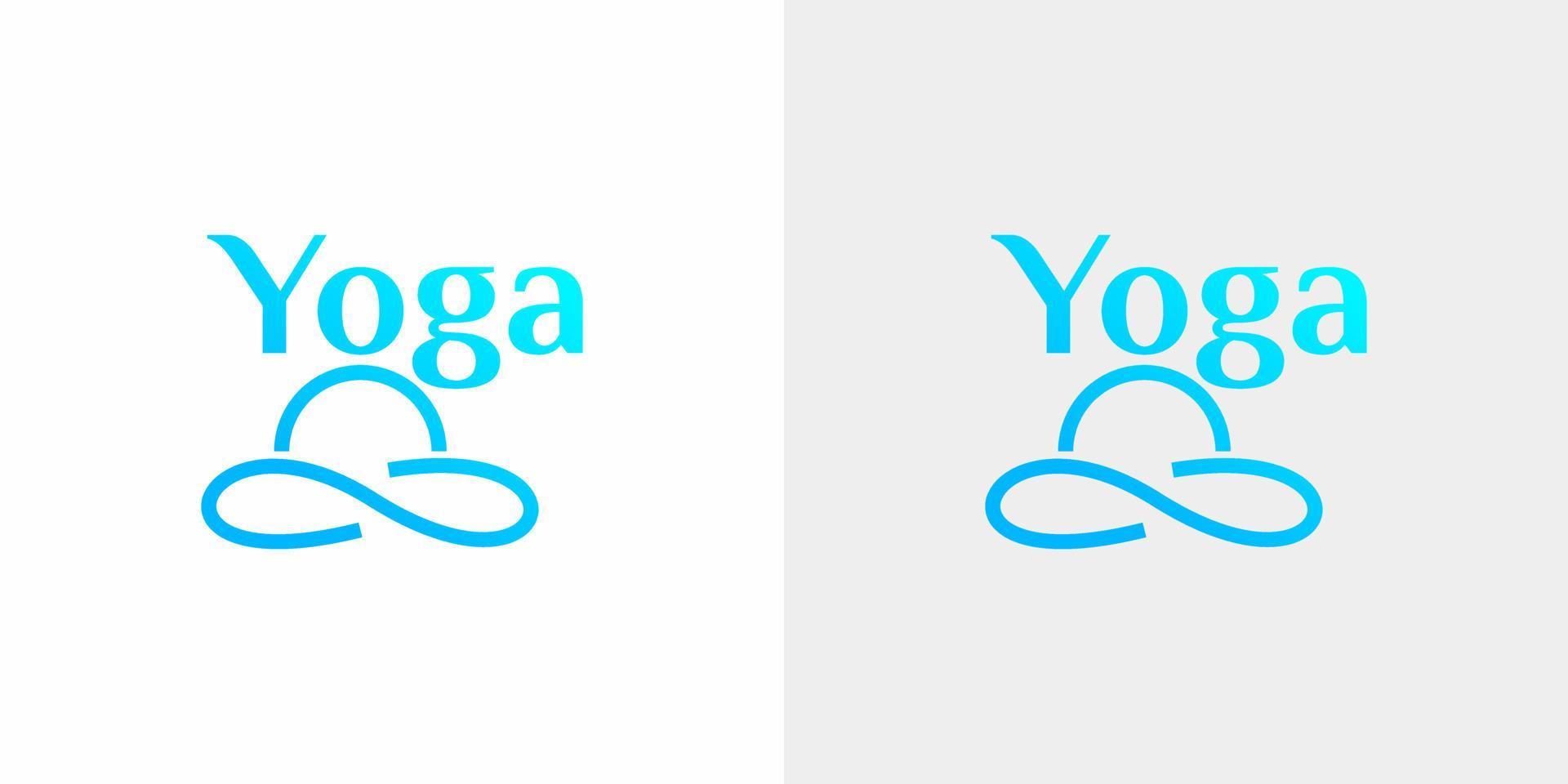 yoga woordmerk logo ontwerp op zwarte en grijze achtergrond. vector