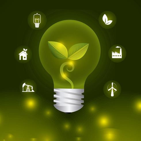 Groene energie en ecologie pictogrammen vector