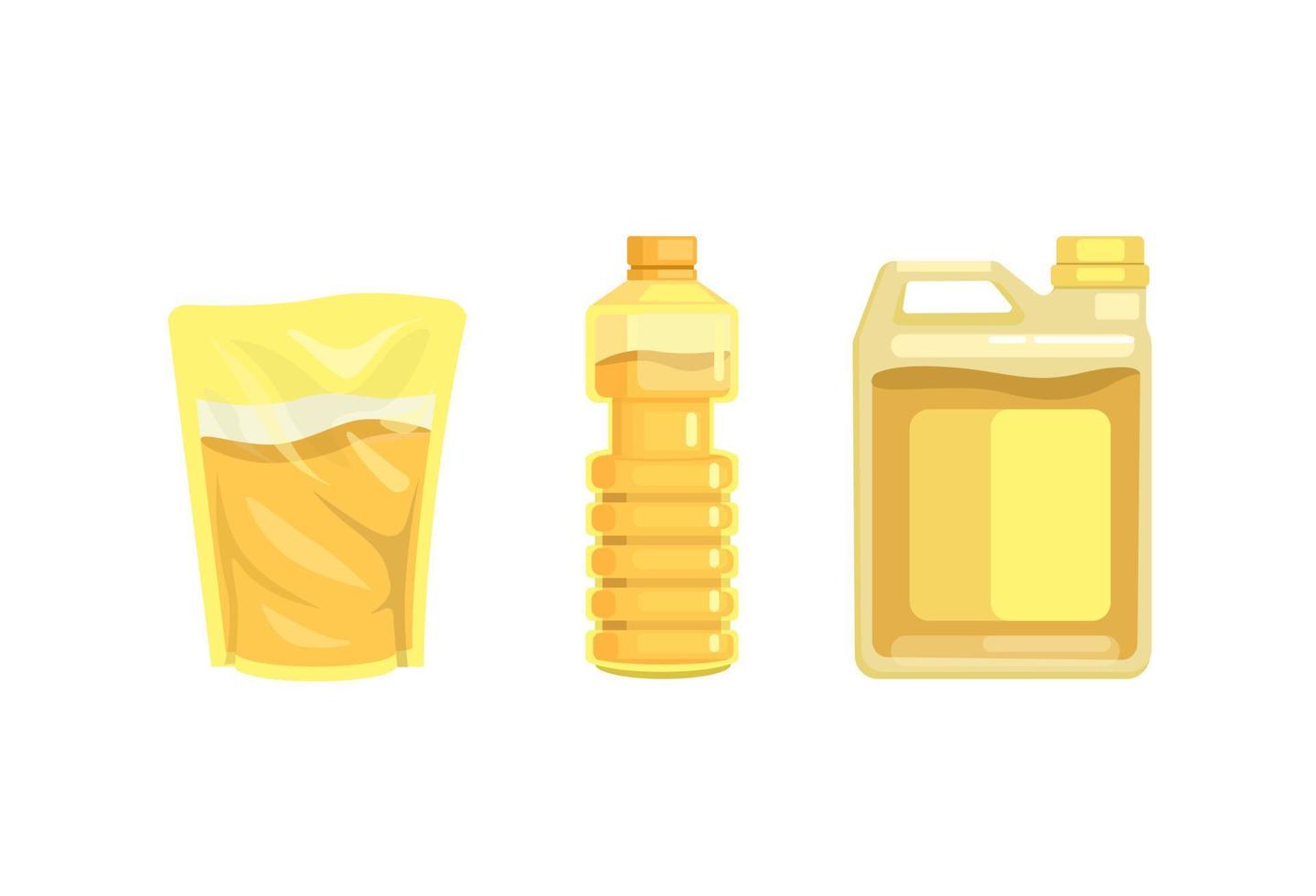 bakolie product set zakje fles en gallon illustratie vector