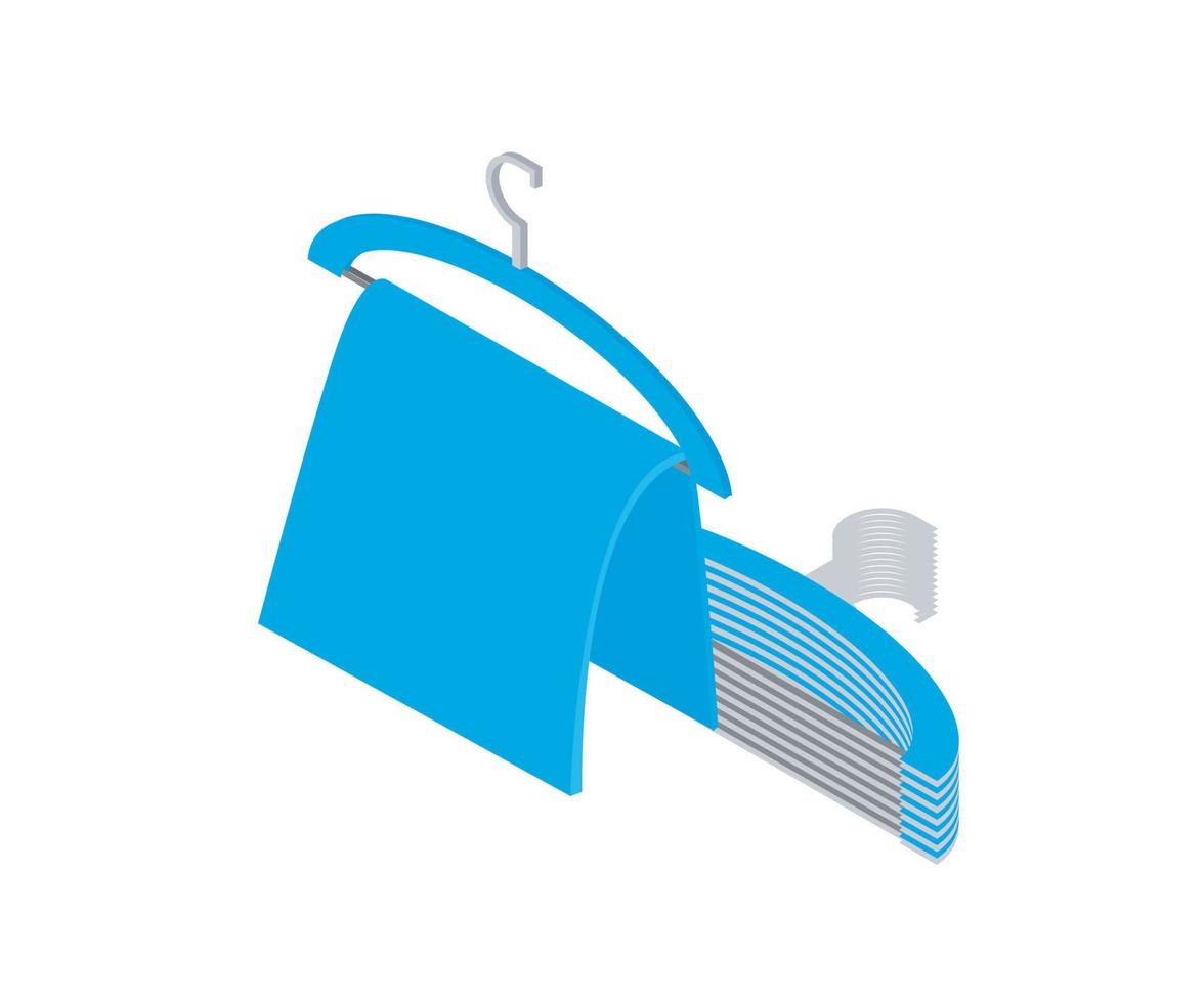 isometrische stijlillustratie van handdoeken in de hangers vector