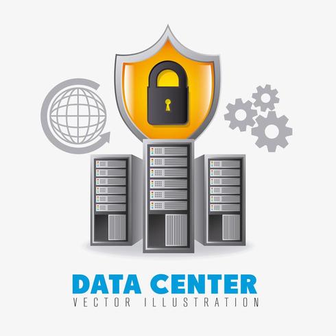 Datacenter set met pictogrammen vector