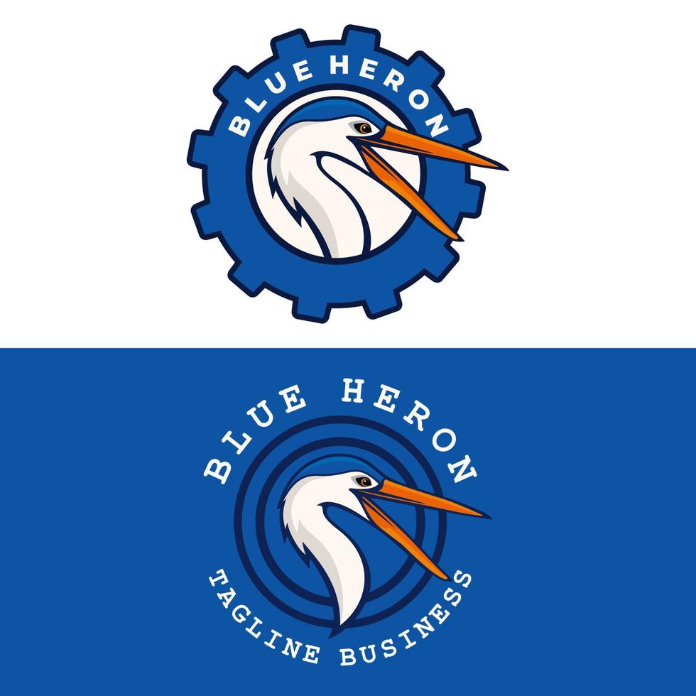 blauwe reiger logo concept vector