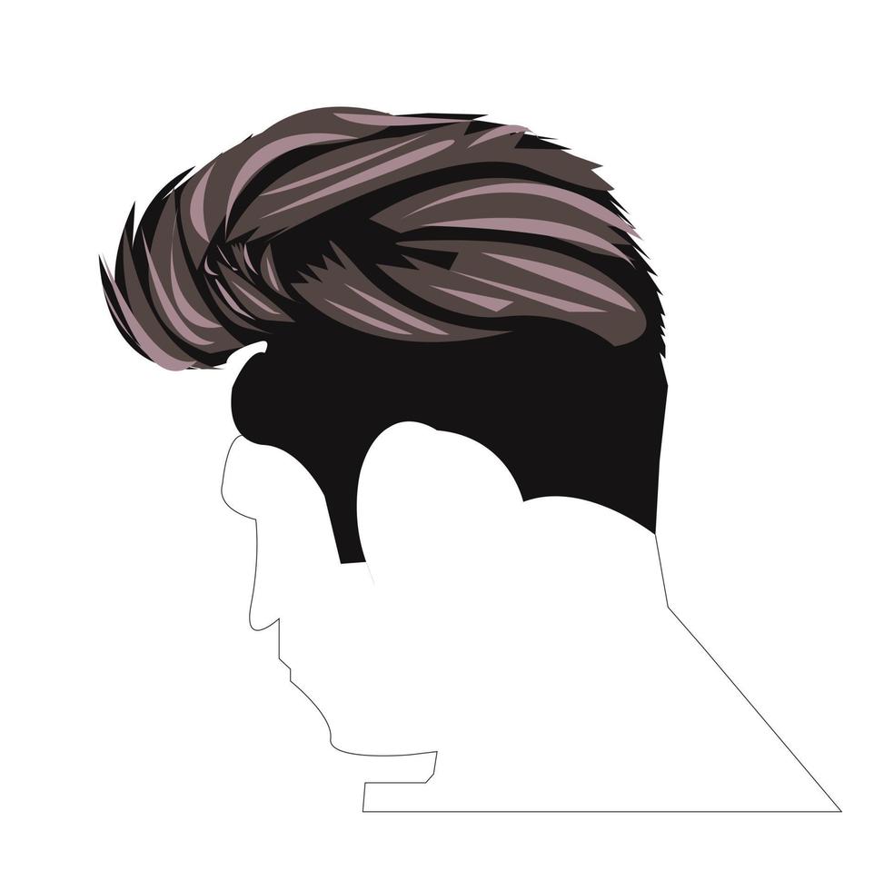 vectorillustratie van een silhouetten hoofd jongen, kunst hair vector