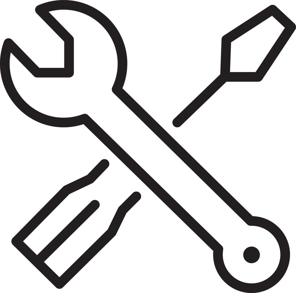 reparatie moersleutel schroevendraaier pictogram ontwerp vector