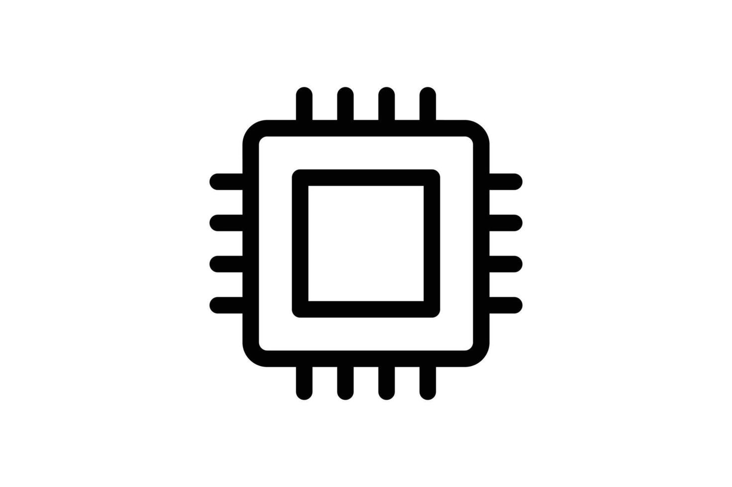 processor icoon hardware lijnstijl gratis vector