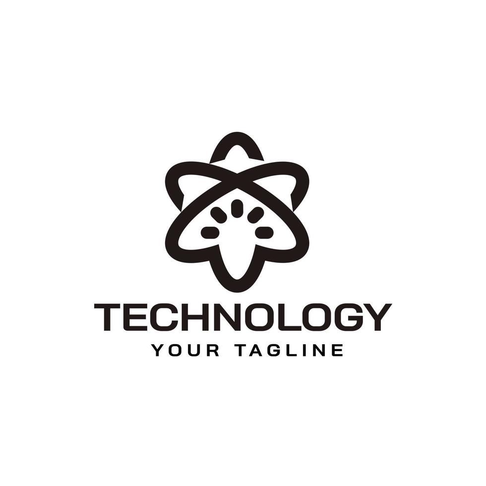 technologie verbindingspunt abstract kruis vector logo pictogram cirkel logo wereld technologie