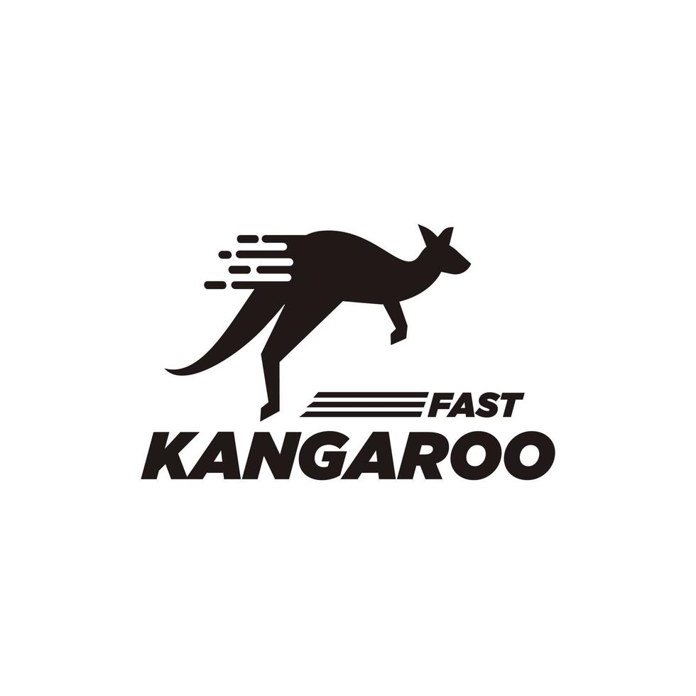 snel symbool kangoeroe ontwerp logo, Australische mascotte illustratie sjabloon vector