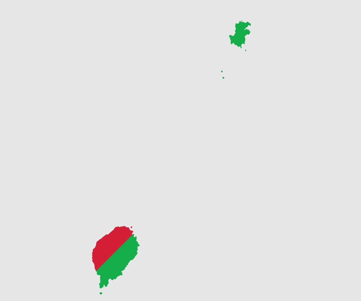 kaart en vlag van Sao Tomé en Principe vector