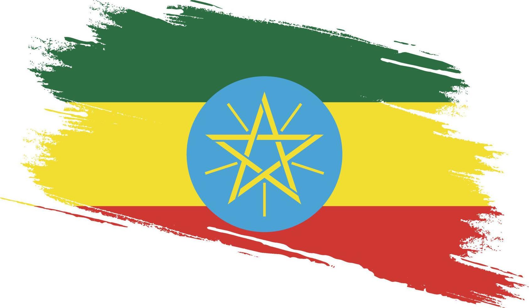 vlag van ethiopië met grungetextuur vector