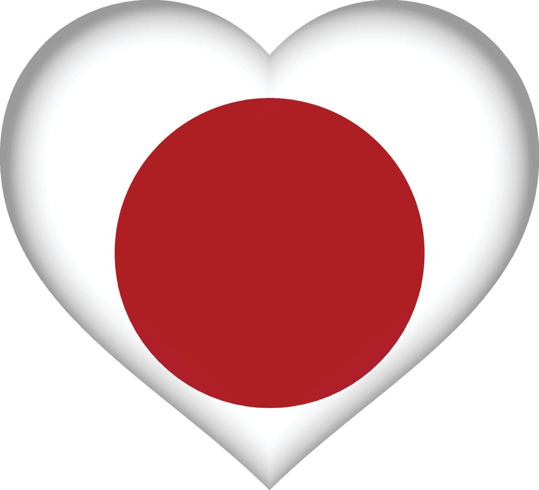 japanse vlag hart vector