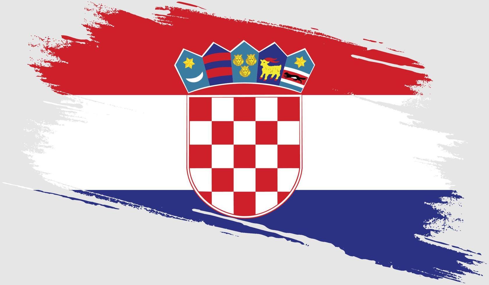 vlag van kroatië met grungetextuur vector