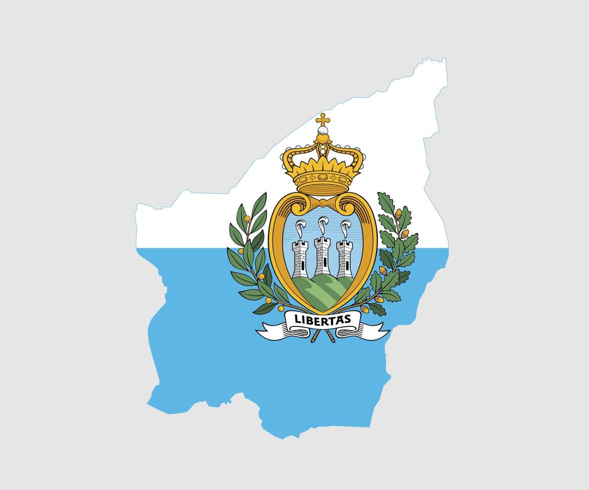 kaart en vlag van san marino vector