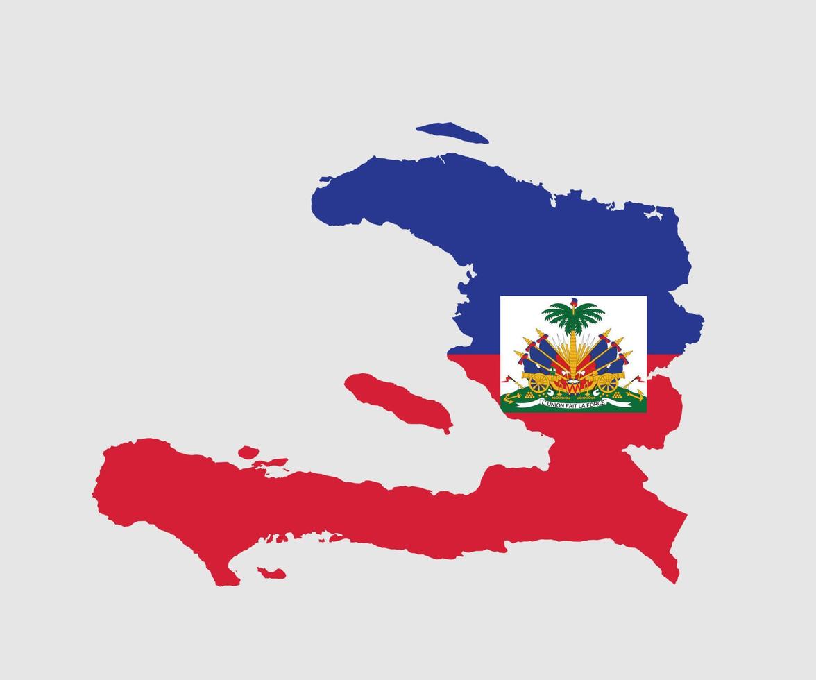 kaart en vlag van Haïti vector